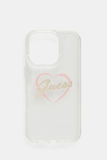 Puzdro na mobil Guess iPhone 16 Pro 6.3" priehľadná farba, GUHCP16LHCHGSPT