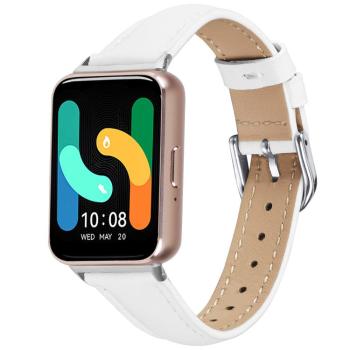 LEATHER Kožený remienok pre Samsung Galaxy Fit3 biely
