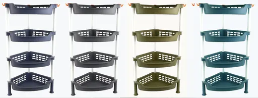 MAKRO - Polička plastová 4-dielna rôzne farby