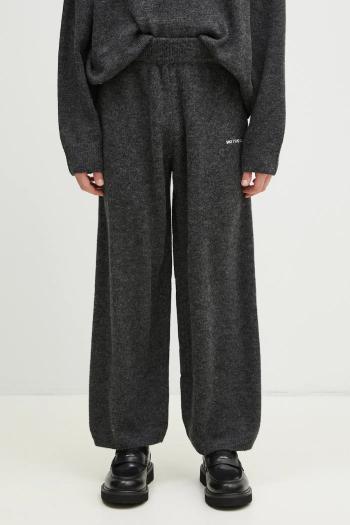 Tepláky s prímesou vlny MKI MIYUKI ZOKU Mohair Blend Knit Wide Leg Joggers pánske, šedá farba, melanžové, MOHAIR.BLEND.KNIT.WIDE.
