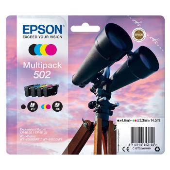 Epson originál ink C13T02V64010, 502, T02V640, CMYK, 550str., 3x3.3/4.6ml, Epson XP-5100, XP-5105, WF-2880dwf, WF2865dwf