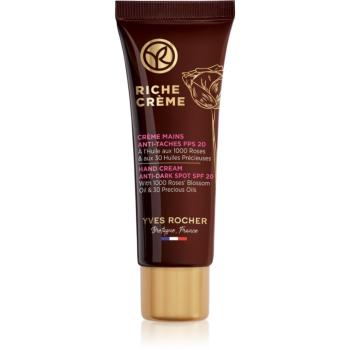 Yves Rocher Riche Créme krém na ruky proti pigmentovým škvrnám SPF 20 50 ml