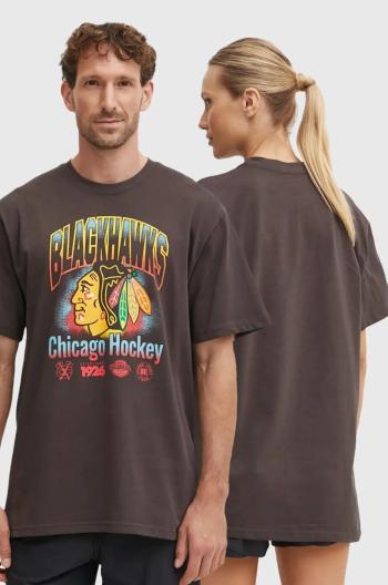 Bavlnené tričko 47 brand NHL Chicago Blackhawks šedá farba, s potlačou, HH004TMYIHQ620699C9