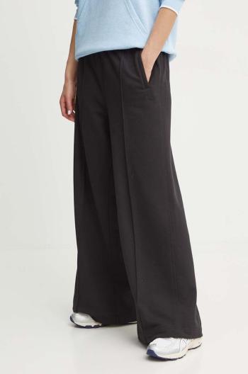 Bavlnené tepláky adidas Originals Essentials Pintuck Wide Leg čierna farba, jednofarebné, IW5739