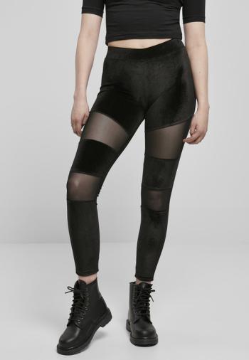 Urban Classics Ladies Velvet Tech Mesh Leggings black - M