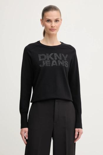 Sveter Dkny čierna farba, ľahký, DJ4R0454