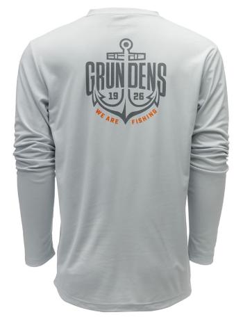 Grundéns funkčé uv tričko logo anchor ls tech tee grey mist - m