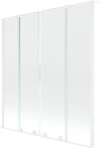 MEXEN/S - Velar L Duo dvojkrídlová posuvná vaňová zástena 160 x 150, transparent, biela 896-160-003-02-20