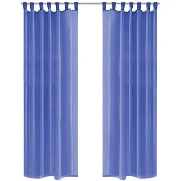 Voálové závesy, 2 ks, 140 x 225 cm, kráľovská modrá (132246)