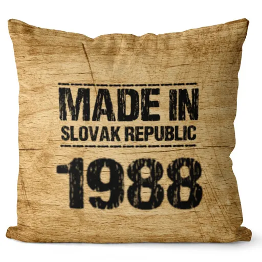 Vankúš Made In + rok (Veľkosť: 40 x 40 cm, rok: 1988)