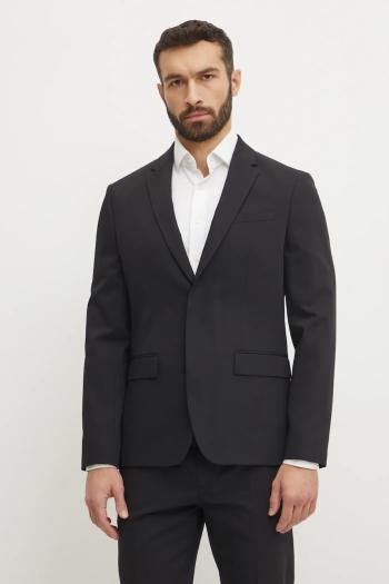 Vlnené sako Calvin Klein čierna farba, K10K114345