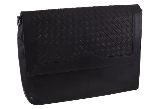 Dámska kožená crossbody kabelka čierna 390121