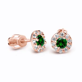 Cutie Diamonds Luxusné náušnice z ružového zlata so smaragdmi a diamantmi DZ60167-30-SM-X-4