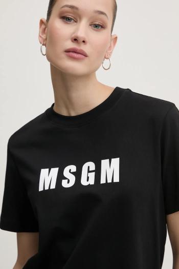 Bavlnené tričko MSGM dámske, čierna farba, 3841MDM92.257002