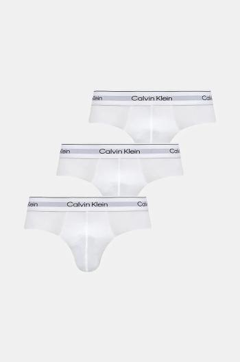 Slipy Calvin Klein Underwear 3-pak pánske, biela farba, 000NB3962A