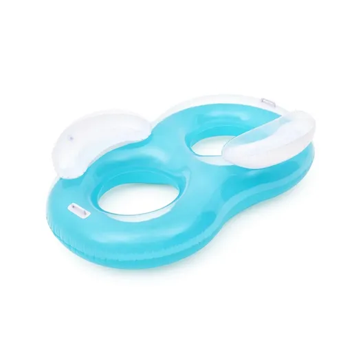 Bestway Nafukovací dvojitý kruh s držadlami modrá, 171 x 105 x 48 cm