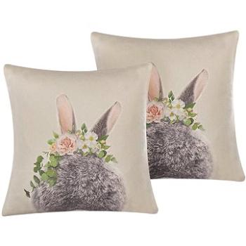 BELIANI, Sada 2 bavlnených vankúšov 45 × 45 sivá FATSIA, 253631 (beliani_253631)