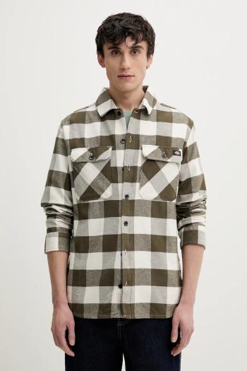 Košeľa Dickies pánska, zelená farba, voľný strih, s klasickým golierom, DK0A4XDZC481