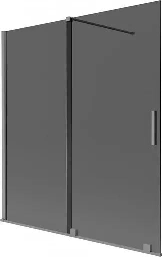 MEXEN/S - Velár dvojkrídlová posuvná vaňová zástena 150 x 150, grafit, grafit metal 896-150-000-41-95