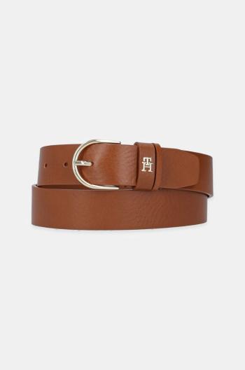 Kožený opasok Tommy Hilfiger dámsky, hnedá farba, AW0AW16837