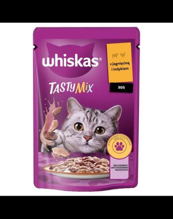 Plic WHISKAS Adult 85g hrana umeda pisici adulte in sos cu miel si curcan