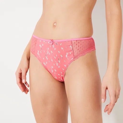 Súprava 4 nohavičiek midi s potlačou listov Tropea, bavlny a čipka