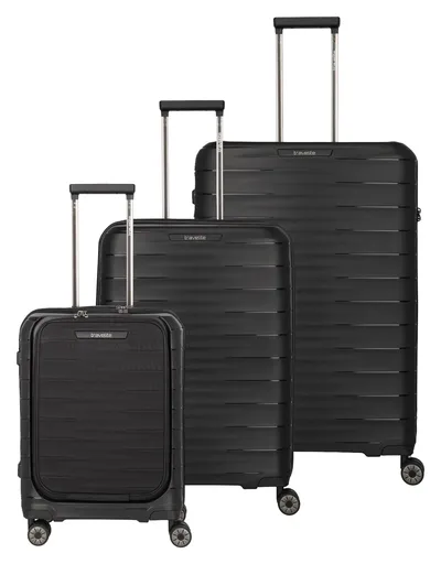 Sada cestovných kufrov Travelite Mooby S,M,L Front pocket Black