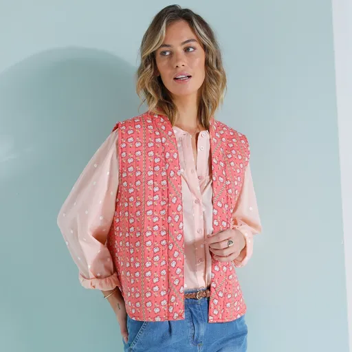 Prešívaná vesta s potlačou