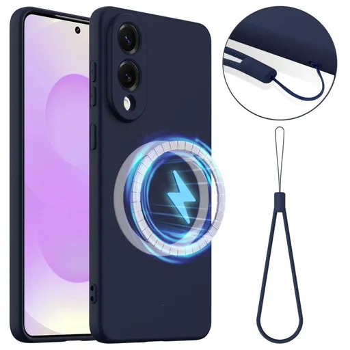 RUBBER MAGSAFE Silikónový kryt pre Samsung Galaxy S25 Edge NAVY BLUE