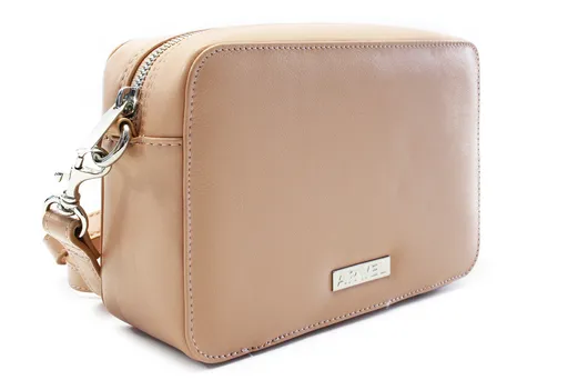 Béžová kožená zipsová kabelka 212-2513-82