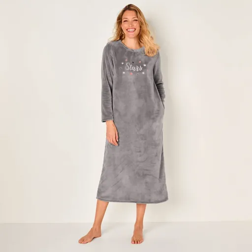 Fleecová nočná košeľa s
		motívom hviezd
