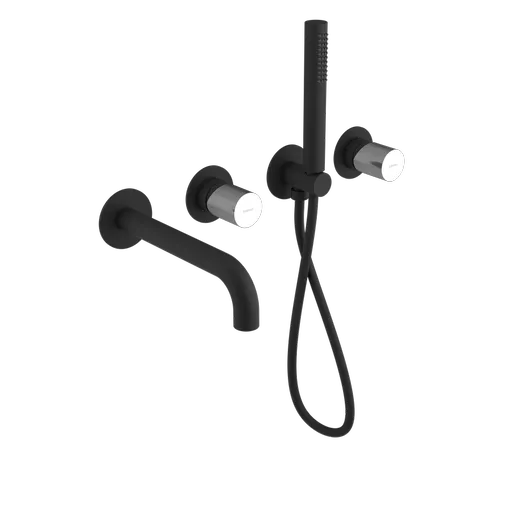 SAPHO - ULTRATAP podomietková vaňová batéria kompletná, čierná mat/chróm UT093TBC