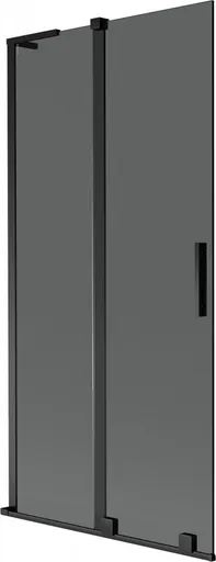MEXEN/S - Velar L dvojkrídlová posuvná vaňová zástena 90 x 150, grafit, čierna 896-090-003-41-70
