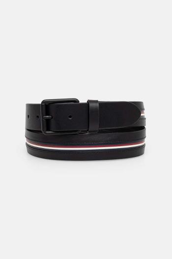 Kožený opasok Tommy Hilfiger pánsky, čierna farba, AM0AM12813