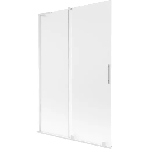 MEXEN/S - Velar L dvojkrídlová posuvná vaňová zástena 120 x 150, dekor, biela 896-120-003-31-20