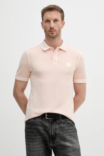 Bavlnené polo tričko United Colors of Benetton oranžová farba, jednofarebné, 3089U302D