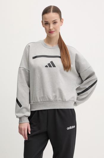 Mikina adidas Z.N.E. dámska, šedá farba, s potlačou, JC5403