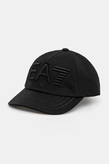 Šiltovka EA7 Emporio Armani čierna farba, s nášivkou, AF13150.7X000052