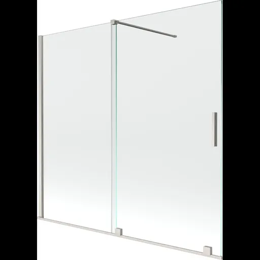MEXEN/S - Velár dvojkrídlová posuvná vaňová zástena 170 x 150, transparent, nikel kartáčovaný 896-170-000-01-97
