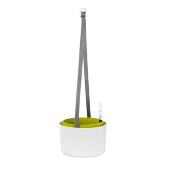 Samozavlažovacia závesná žardiniéra Berberis 26 cm biela + zelená (1808762639)