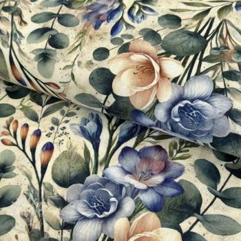 Viskóza s ľanom Casia design E digital print