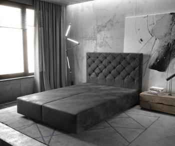 Boxspring posteľ Dream-Great 140x200 cm mikrovlákno antracit vintage