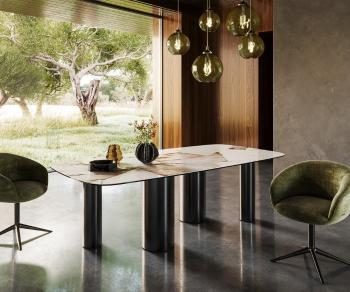 Jedálenský stôl Edge oválny 240x120 keramický Iris FmG Patagonia
