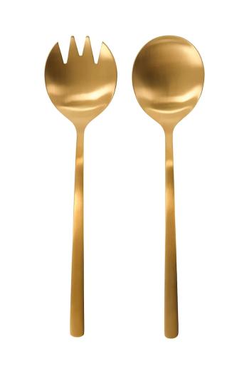 Šalátové lyžice House Doctor HDGolden 5,5 x 23 cm 2-pak zelená farba