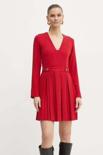 Šaty Twinset červená farba, mini, áčkový strih, 242TT2171