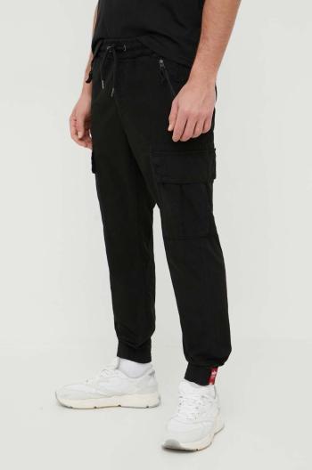 Bavlnené nohavice Alpha Industries Ripstop Jogger 116201.03, čierna farba