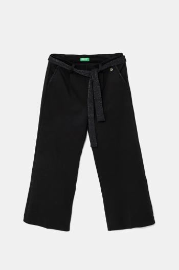 Detské nohavice United Colors of Benetton čierna farba, jednofarebné, 461BCF042