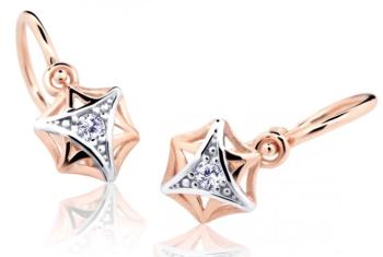 Cutie Jewellery Detské náušnice z ružového zlata C2209-10-X-4 biela