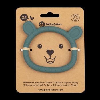 PETITE&MARS Hryzátko silikónové Teddy Misty Green 0m+