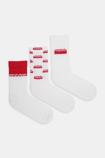 Ponožky HUGO 3-pak biela farba, 50543174